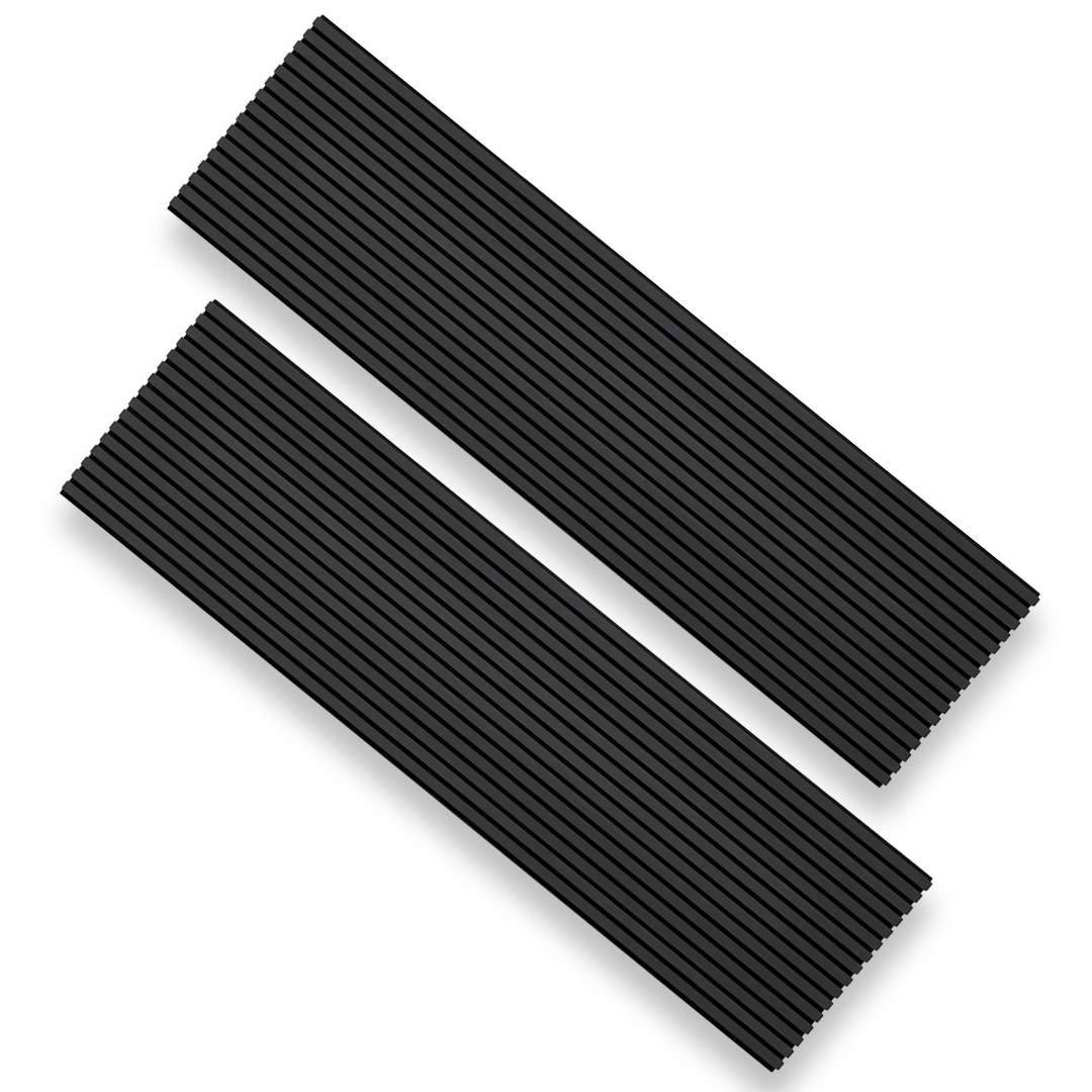Matte Black Luxury Acoustic Slat Wood Wall Panels Modern Made